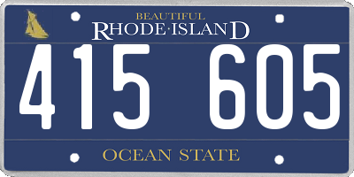 RI license plate 415605