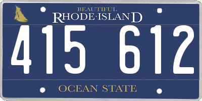 RI license plate 415612