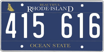RI license plate 415616