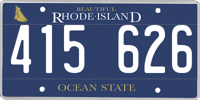 RI license plate 415626