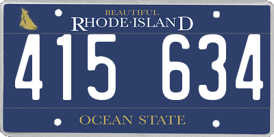RI license plate 415634