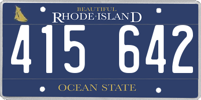 RI license plate 415642