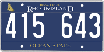 RI license plate 415643
