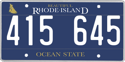 RI license plate 415645