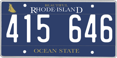 RI license plate 415646