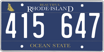 RI license plate 415647