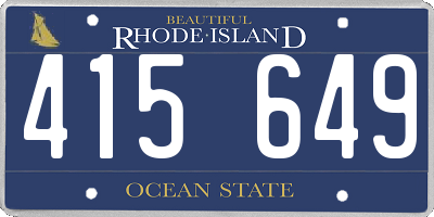 RI license plate 415649