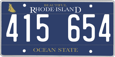 RI license plate 415654