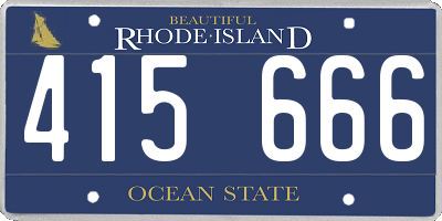 RI license plate 415666