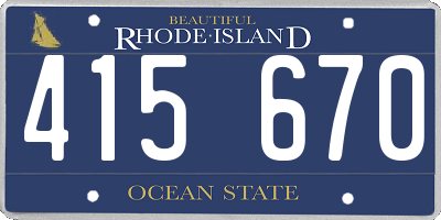 RI license plate 415670