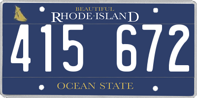 RI license plate 415672