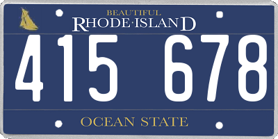 RI license plate 415678