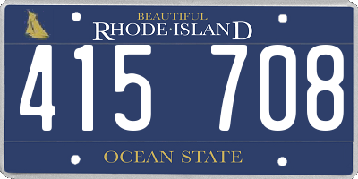 RI license plate 415708