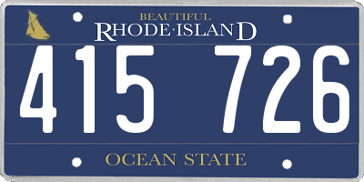 RI license plate 415726