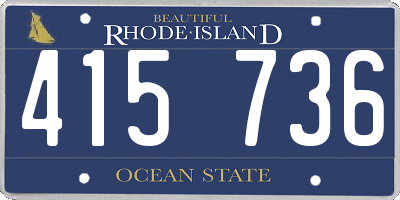 RI license plate 415736
