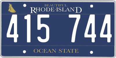 RI license plate 415744