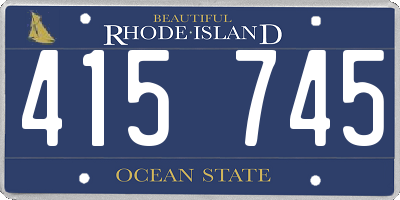 RI license plate 415745