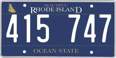 RI license plate 415747