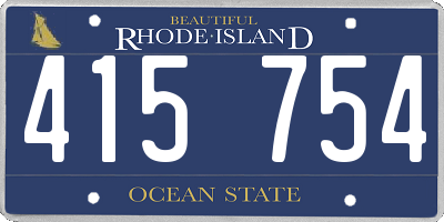 RI license plate 415754