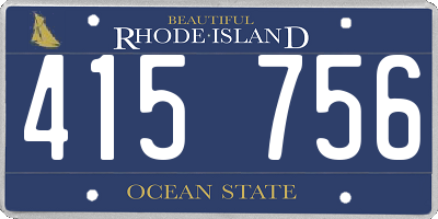 RI license plate 415756