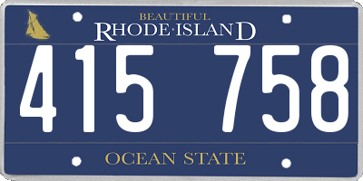 RI license plate 415758