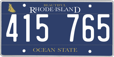 RI license plate 415765