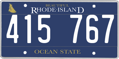 RI license plate 415767