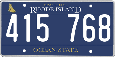 RI license plate 415768