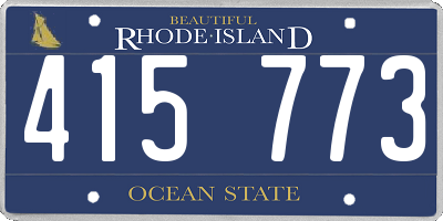 RI license plate 415773
