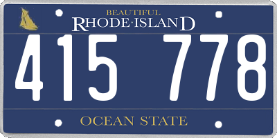 RI license plate 415778