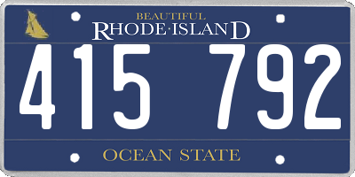 RI license plate 415792