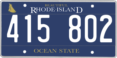 RI license plate 415802