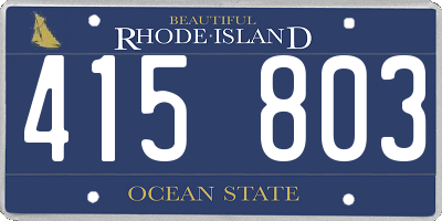RI license plate 415803