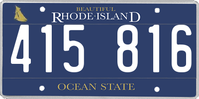 RI license plate 415816