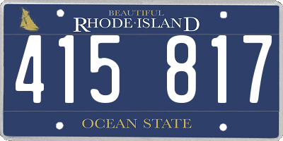 RI license plate 415817