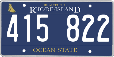 RI license plate 415822