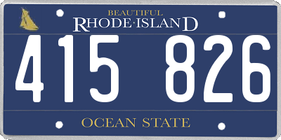 RI license plate 415826