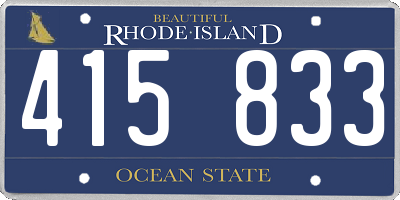 RI license plate 415833