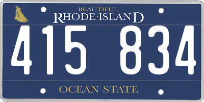 RI license plate 415834