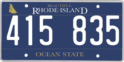 RI license plate 415835