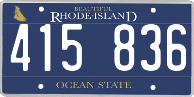 RI license plate 415836