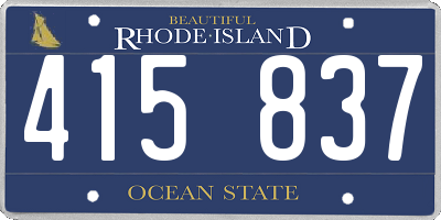 RI license plate 415837