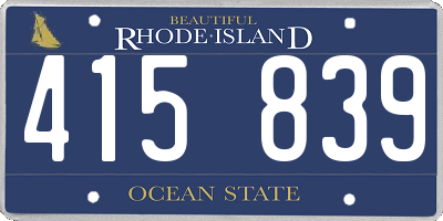 RI license plate 415839