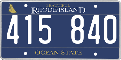 RI license plate 415840