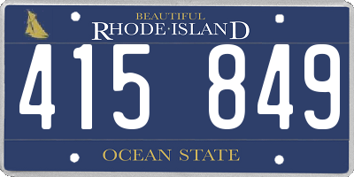 RI license plate 415849