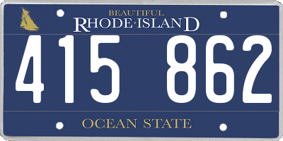 RI license plate 415862