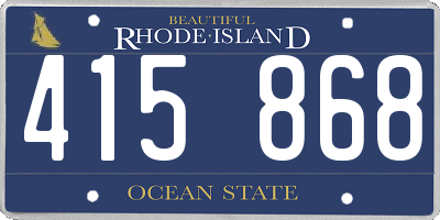 RI license plate 415868