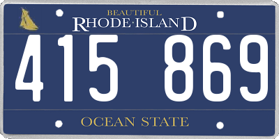 RI license plate 415869