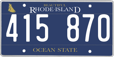 RI license plate 415870