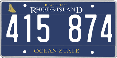 RI license plate 415874
